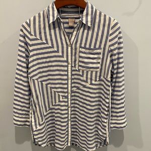 Chicos size 1 blue and white lightweight button down